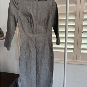 Banana Republic Gray Sheath Dress Long Sleeve Bateau Neckline